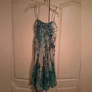 Alberto Makali 100% Silk Elegant Blue Patterned Women's Dress